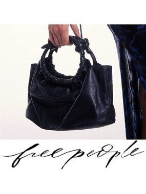 NWT Free People Head Over Heels Soft Tote Crossbody Black